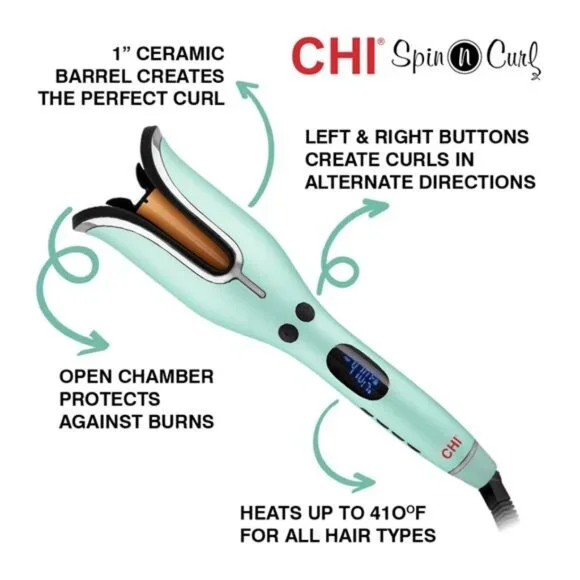Curling Iron For Healthy&Shiny Effortless Curls&Waves,Preset Temperature Setting